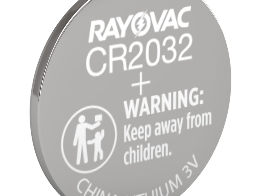 Rayovac KECR20321 CR2032 Lithium Coin Cell  Silver 3.0 Volts 225 mAh