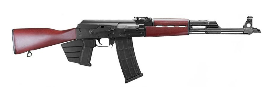 ZASTAVA PAP M90 5.56 AK RIFLE WITH SERBIAN RED FURNITURE PINNED 10RD MAGAZINE CA COMPLIANT FIN GRIP 18.25IN CHROME LINE BARREL 1.5MM RECEIVE BULDGED TRUNNION ZR90556SRCA