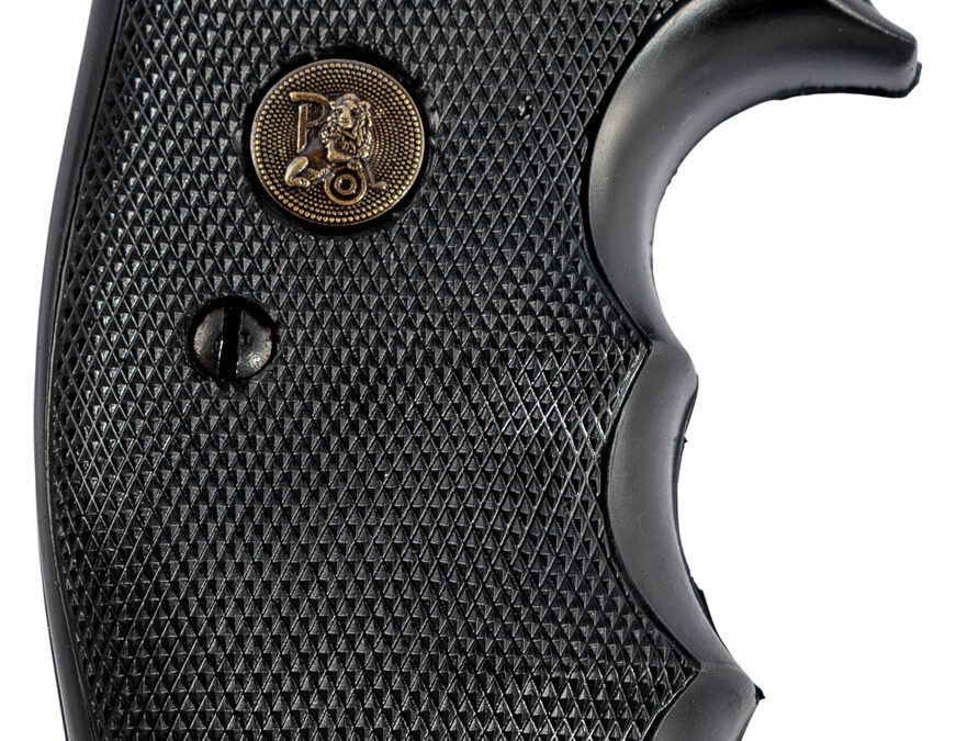 Pachmayr 03265 Gripper Professional Grip Checkered Black Rubber with Finger Grooves for S&W K/L Frame with Square Butt