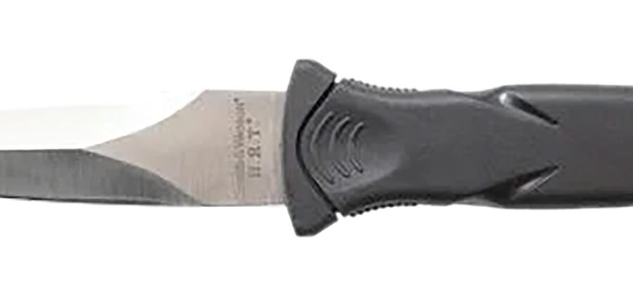 Smith & Wesson Knives SWHRT3 H.R.T.  3.50" Fixed Spear Point Plain Black TPR Handle Includes Sheath 7.5" OAL