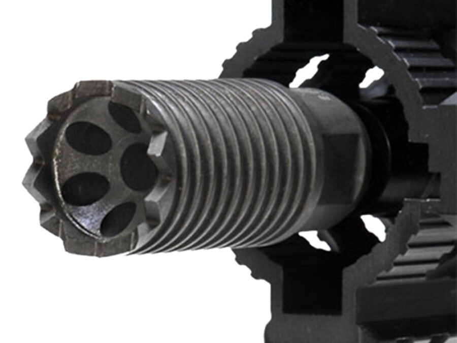 Troy Ind SBRACLM06BT00 Claymore Muzzle Brake Black Steel with 5/8"-24 tpi Threads & 2.25" OAL for 308 Win AR-Platform
