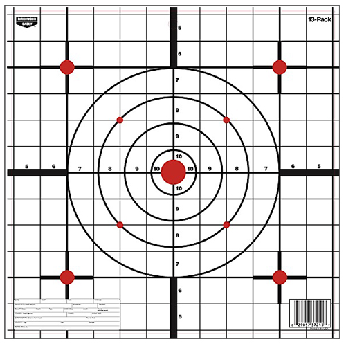 Birchwood Casey 37213 EZE-Scorer  12" Bullseye Paper Hanging Black/White 13 Per Pkg