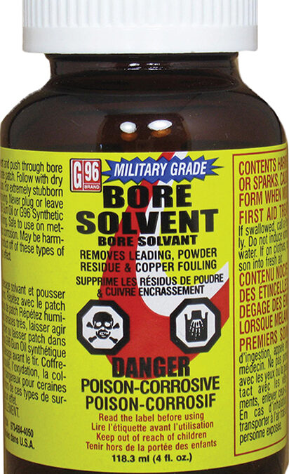 G96 1108 Military Grade Bore Solvent Removes Powder, Lead, Plastic Fouling 4 oz Jar