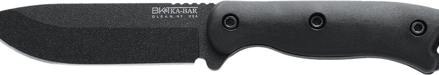 Ka-Bar BK16 Becker  4.38" Fixed Drop Point Plain Black 1095 Cro-Van Blade, Black Ultramid Handle, Includes Sheath
