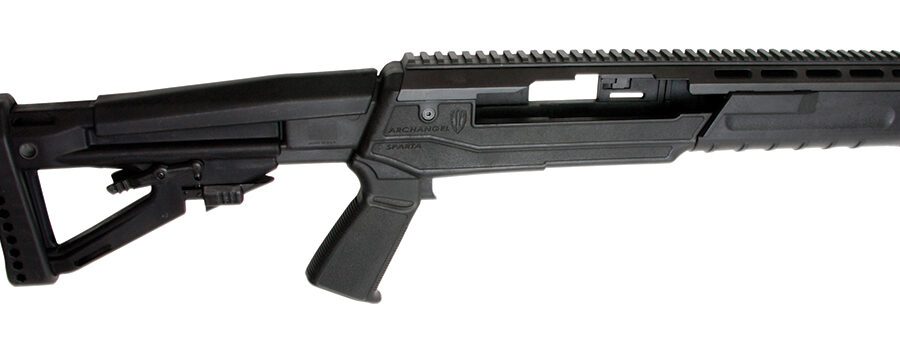 Archangel AA1430 Sparta Conversion Stock Black Synthetic 4 Position Collapsible with Pistol Grip for Ruger Mini-14, Mini Thirty