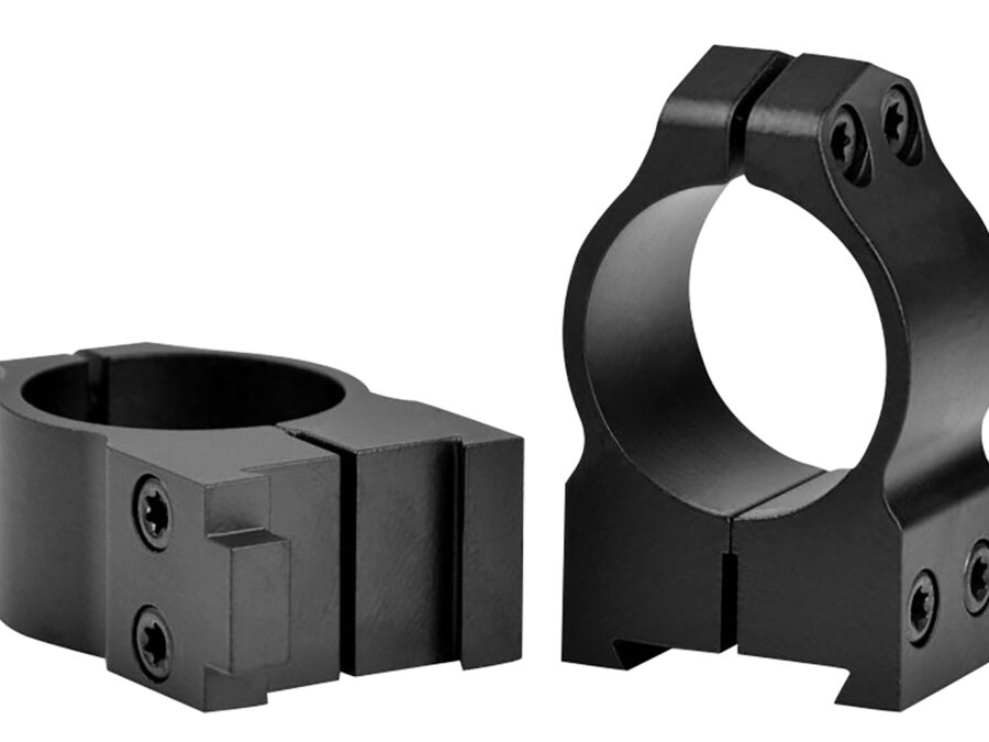 Warne 1BM Maxima  Matte Black Steel 1" Tube Medium Vertical Split Dovetail, 0 MOA Fits CZ 550