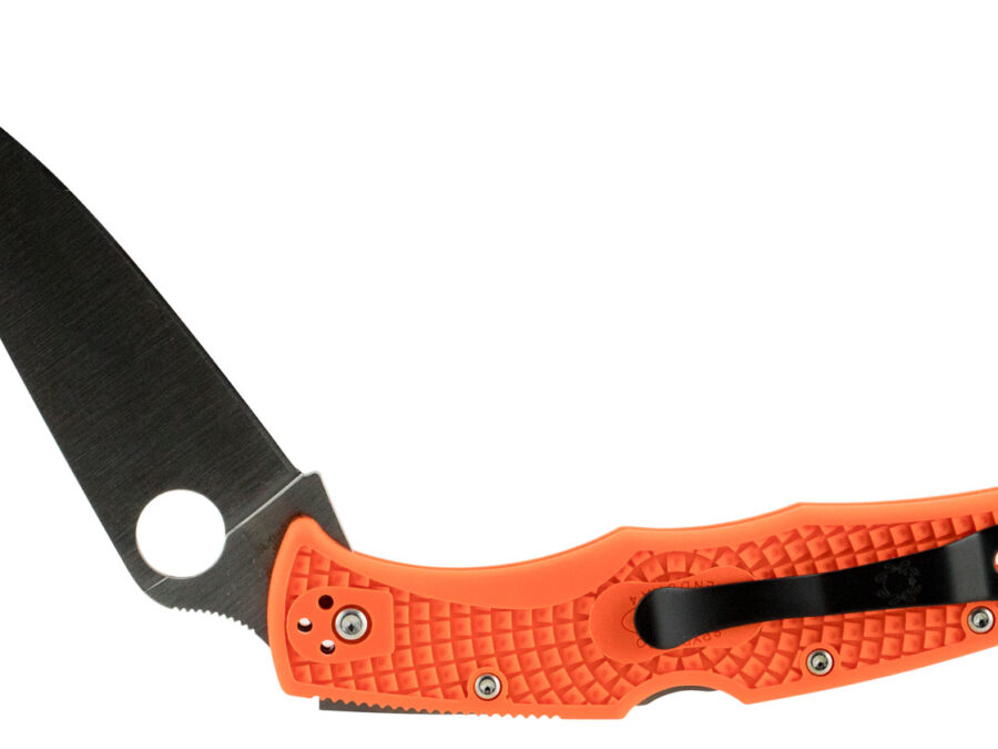 Spyderco C10FPOR Endura 4 Lightweight 3.75" Folding Clip Point Plain VG-10 SS Blade Orange Bi-Directional Texturing FRN Handle Includes Pocket Clip