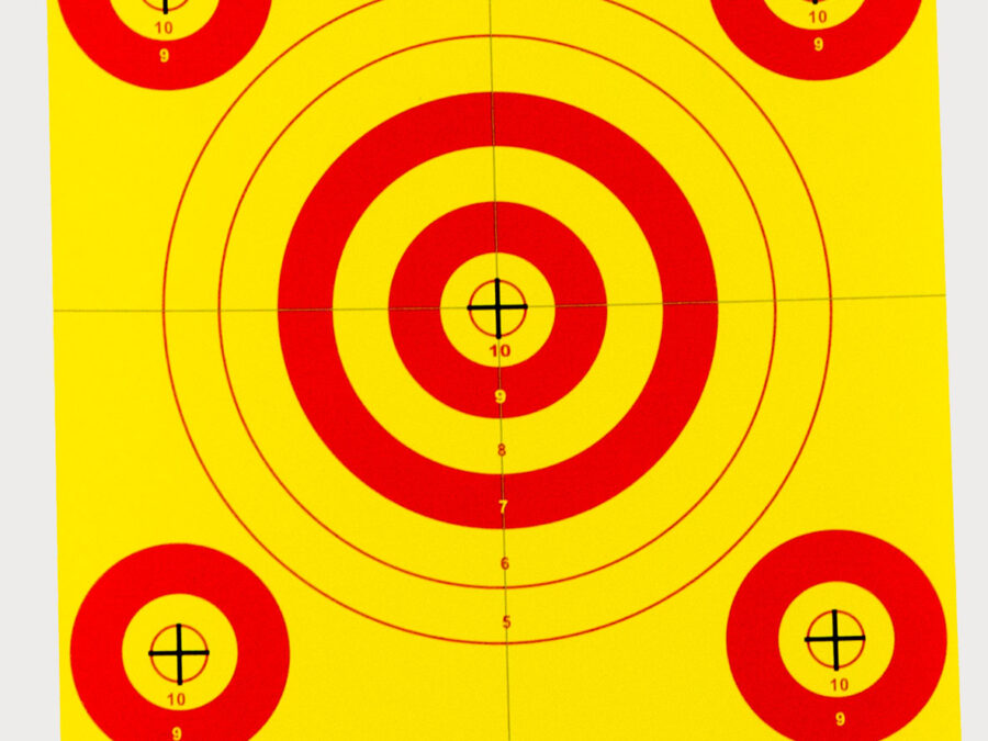 Champion Targets 45562 Shotkeeper  5-Bullseye 50-100 yds Pistol/Rifle Yellow/Red 12 PK