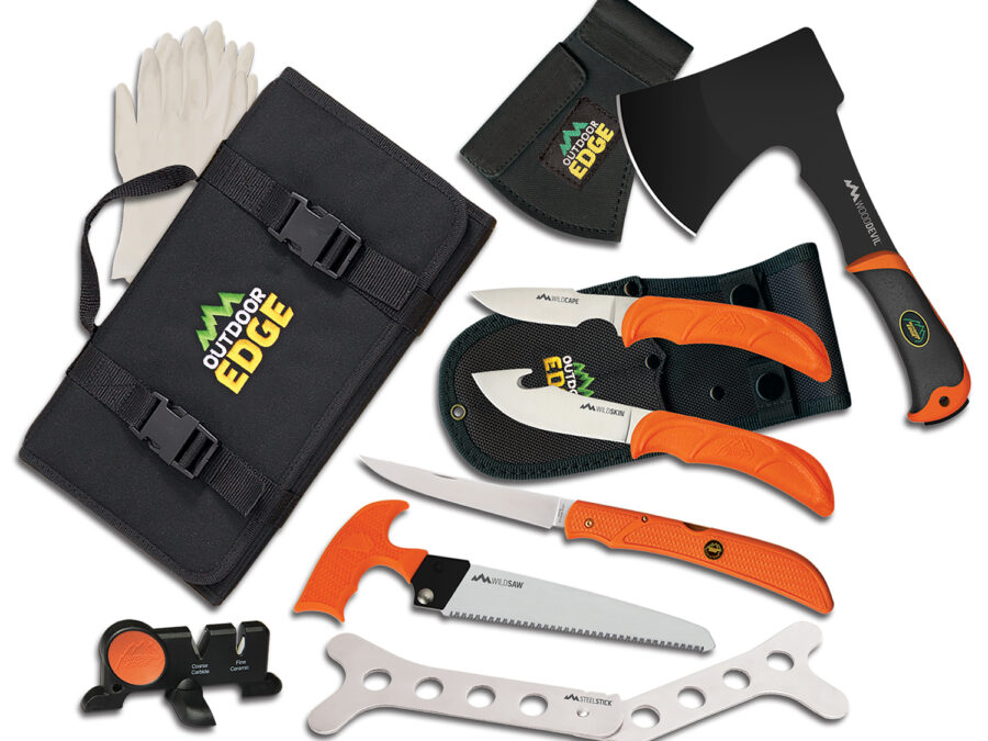 Outdoor Edge OF1 Outfitter Hunting Set Multiple 420J2 Stainless Steel Blade FRN Orange Handle