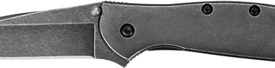 Kershaw 1660BLKW Leek  3" Folding Drop Point Plain Black DLC 14C28N Steel Blade Blackwash 410 Stainless Steel Handle Includes Pocket Clip