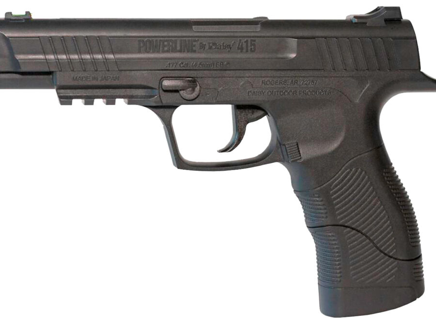 Daisy 5415 415 Powerline CO2 177 BB Smooth Bore Steel Barrel, 21 Shot Built-In BB Magazine, Black Frame w/Accessory Rail, Checkered Polymer Grips, Manual Safety