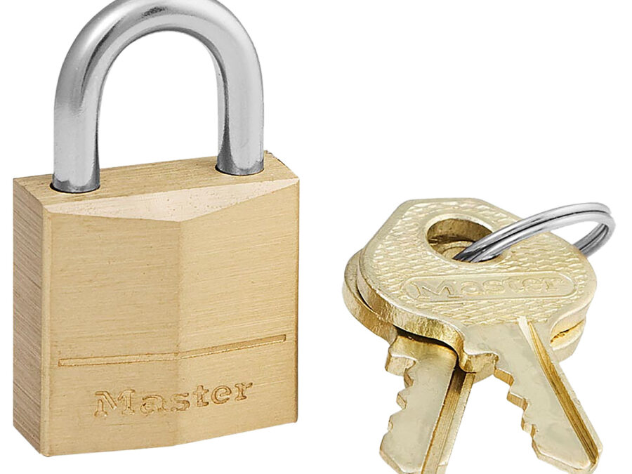 Master Lock 120D Padlock  Open With Key Gold Brass