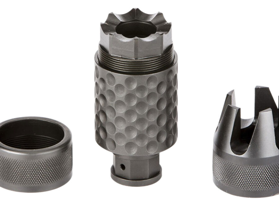 Spikes Tactical SAKB0100 Barking Spider2 Muzzle Brake Black Nitride 4140 Chromoly Steel with 1/2"-28 tpi Threads, 3.75" OAL & 1.40" Diameter for 5.56x45mm NATO