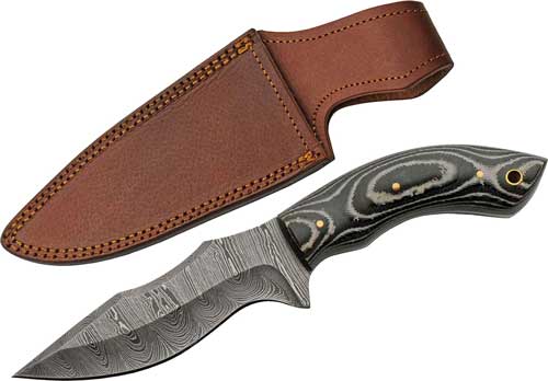 SZCO RITE EDGE 5" CHARCOAL - MICARTA DAMASCUS DP W/SHEATH