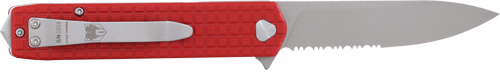 COBRATEC MEDIUM CAYDEN 3.25" - RED/SS D2 SERRATED BLADE