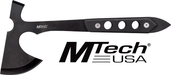 MC MTECH 10" TOMAHAWK W/SHEATH - 5" BLACK BLADE G10 HANDLE
