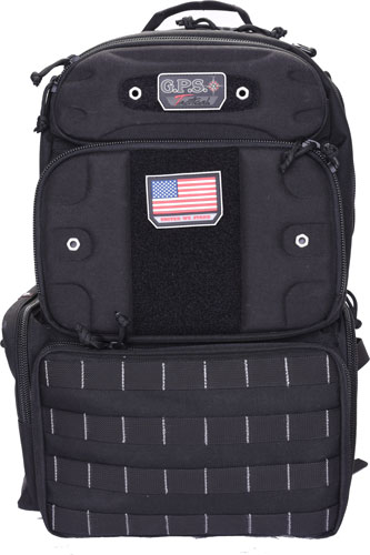 GPS TACTICAL RANGE BACKPACK - TALL W/WAIST STRAP BLACK NYLON