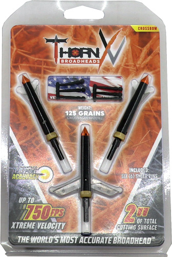 THORN BROADHEADS XV CROSSBOW - 125GR 2-BLADE 2" CUT 3PK