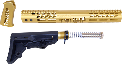 GUNTEC AR15 TRUMP SERIES - FURNITURE SET ANODIZED GOLD
