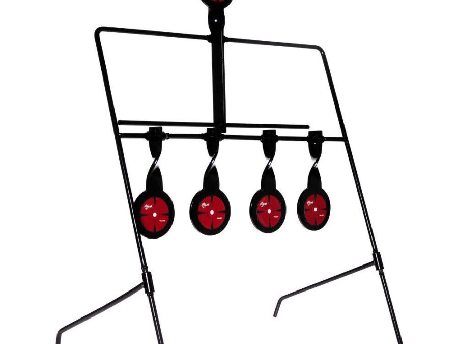 EZ-Aim Deflector Resetting Spinner Target System 16"W x 22.25"H Black/Red