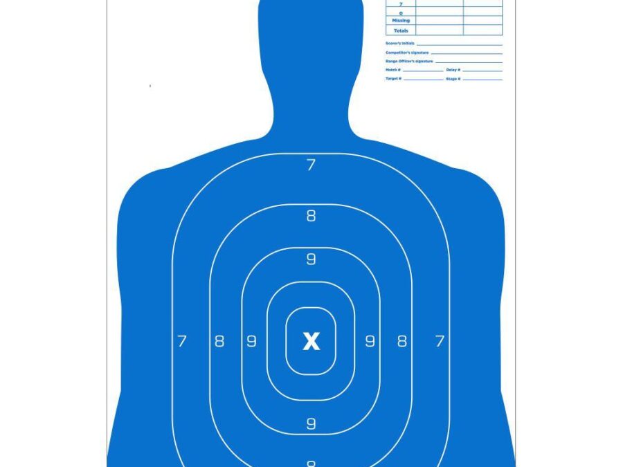 Allen EZ Aim B27 Pro Silhouette Paper Target Blue 23" x 35" 50/ct