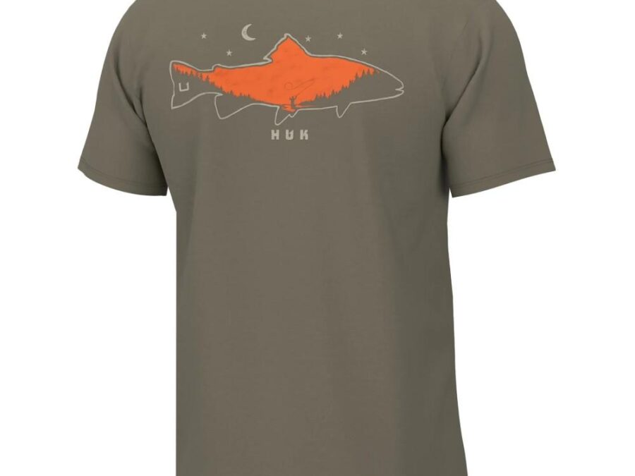 Huk Moon Trout Short Sleeve Shirt Overland Trek S