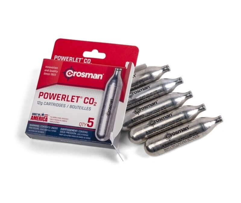 Crosman CO2 Powerlet 12-gram Airgun Cartridges 5/ct