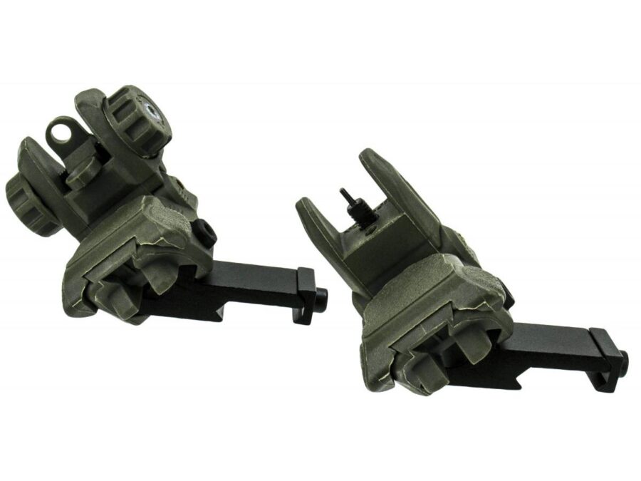 Tacfire AR-15 45 Degree/Low Profile Pop Up Sights OD Geen Polymer