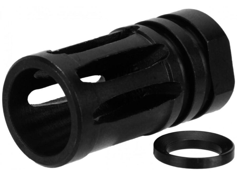 TacFire 5/8x24 TPI Bird Cage Muzzle Brake .30 cal Steel Black