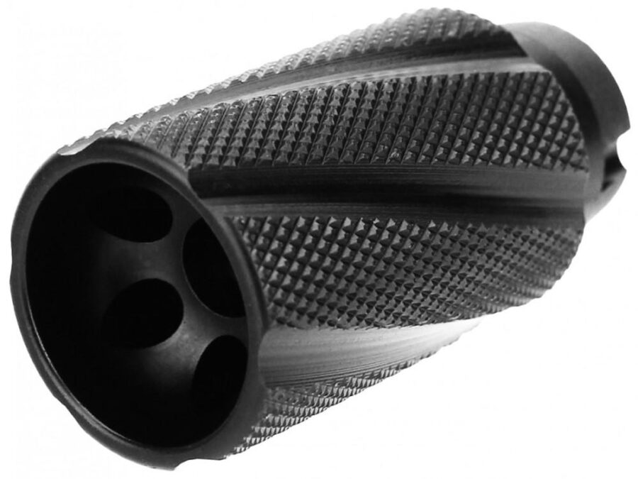 Tacfire Knurled Linear Compensator Flash & Concussion Forwarder 7.62x39 14x1 LH Black