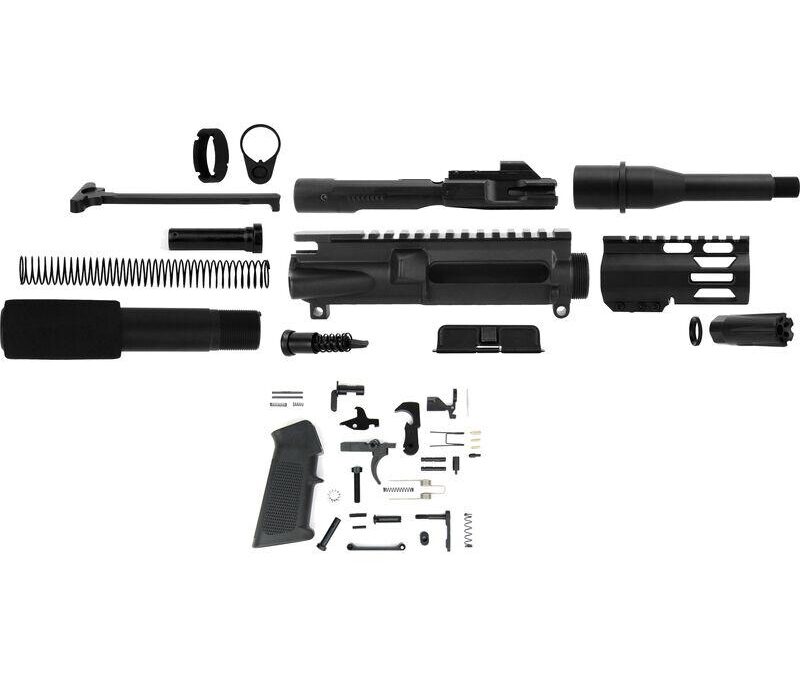 TacFire Unassembled 9mm Luger 7" Barrel Pistol Build Kit with Lower Parts Kit
