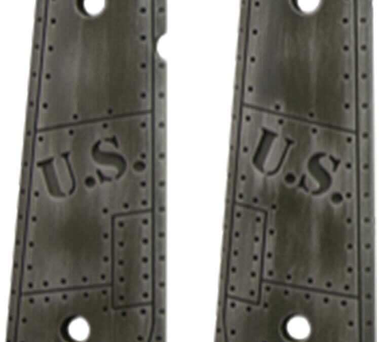 Hogue Govt. Model Aluminum - 1911 U.S. Green Distressed Grip