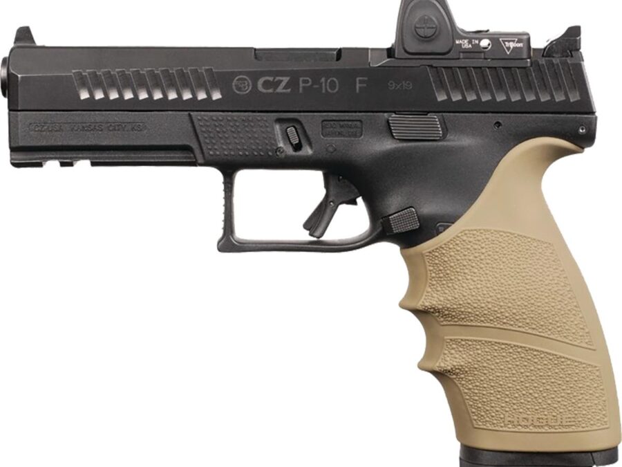 Hogue HandAll Beavertail Grip Sleeve CZ P-10 Full Size 9mm - FDE