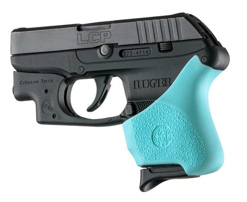 Hogue Handall Hybrid Ruger LCP Crimson Trace Button Grip Sleeve Aqua