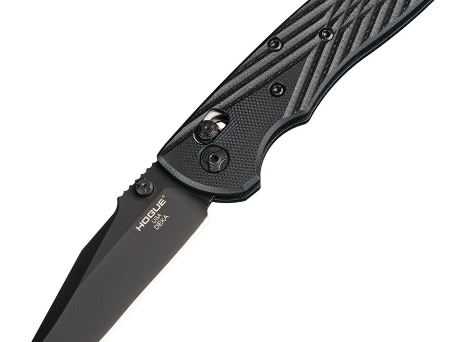 Hogue Deka 3.25" ABLE Lock Folder Clip Point Blade Blk Finish G-10 - Solid Blk
