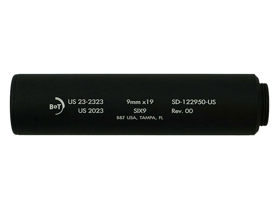 B&T Six9 Wipe Suppressor ONLY 9mm Luger Black Firearm Sold Separately