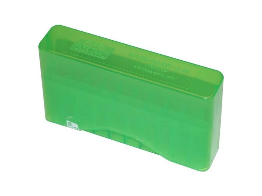 MTM J-20 Slip Top Ammo Box for 22-250/243 WIN/7.62X39 20 Rounds Clear Green