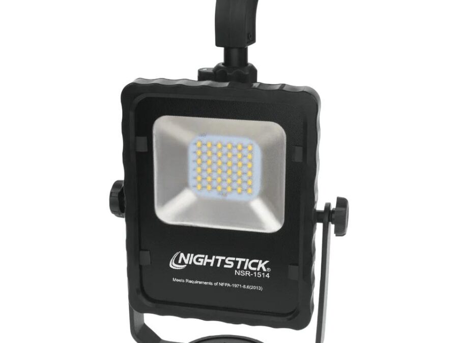 Nightstick Rechargeable LED Scene Light with Magnetic Base and Telescoping Handle Black