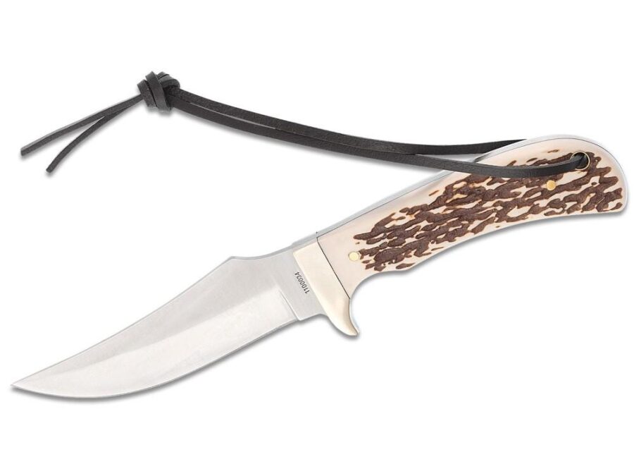 Schrade Uncle Henry Staglon Fixed Knife 4-1/4" Clip Point Blade with Leather Sheath