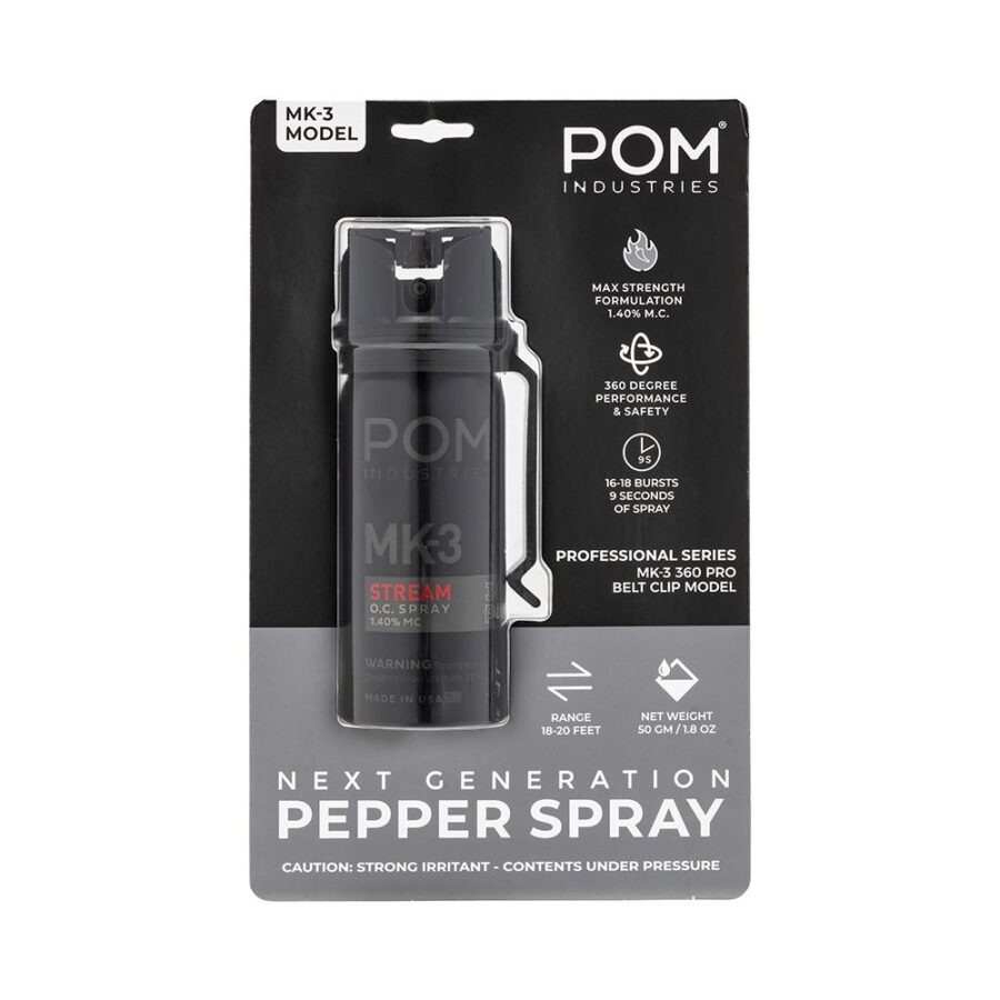POM Pepper Spray MK3 Professional Model Black 2 oz