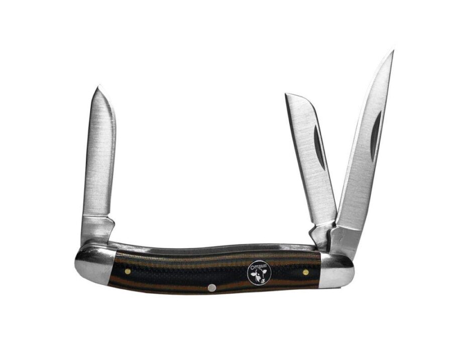 ABKT Cattleman Stockman Cowhand Series Knife 3 Blades Brown