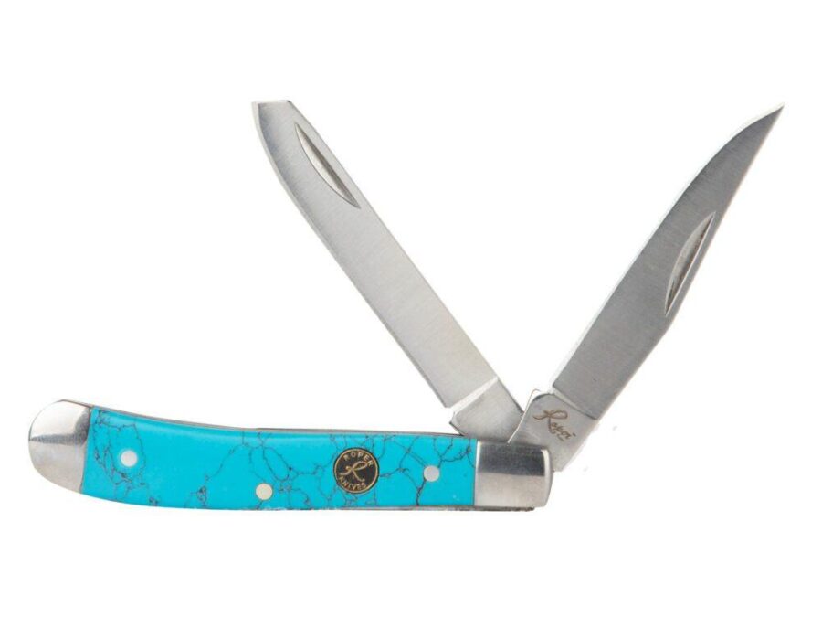 ABKT Roper Peanut Knife 2 Blades Turquoise