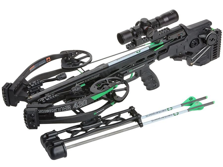 CenterPoint Sinister 430 Crossbow Integrated Silent Cocking System  Auto Retracting Sled