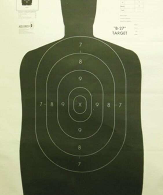 Speedwell Official NRA Police Qualification Silhouette Police Silhouette - Black - 50 yd. 24" X 45" 100/Pack