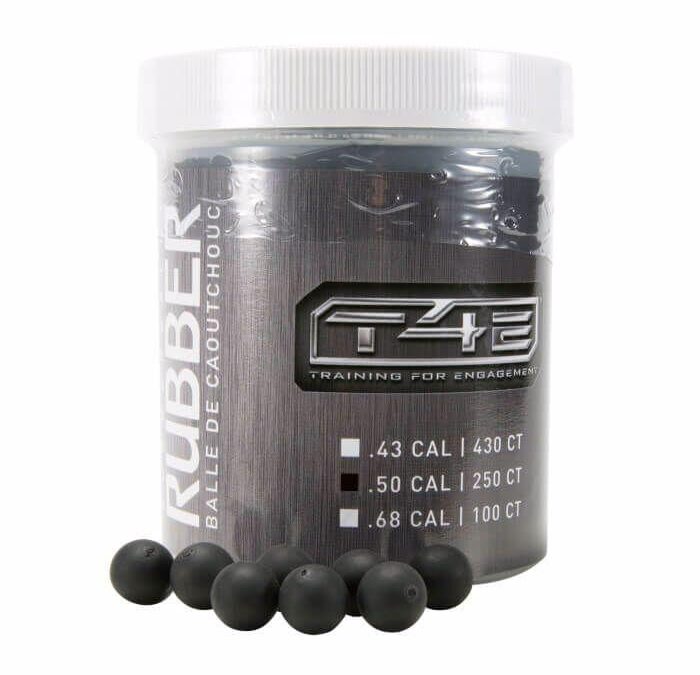 Umarex T4E Rubberball .50 Cal Ammo 250/Ct - Black