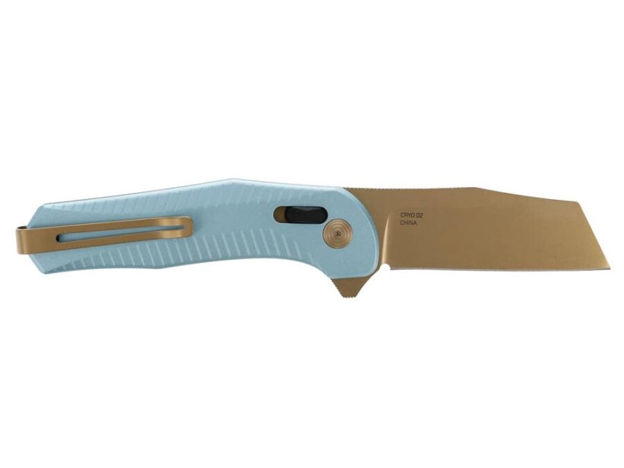 SOG Knives Diverge XR Folding Knife 3" Sheepsfoot Blade Gold and Light Blue Blister Pack