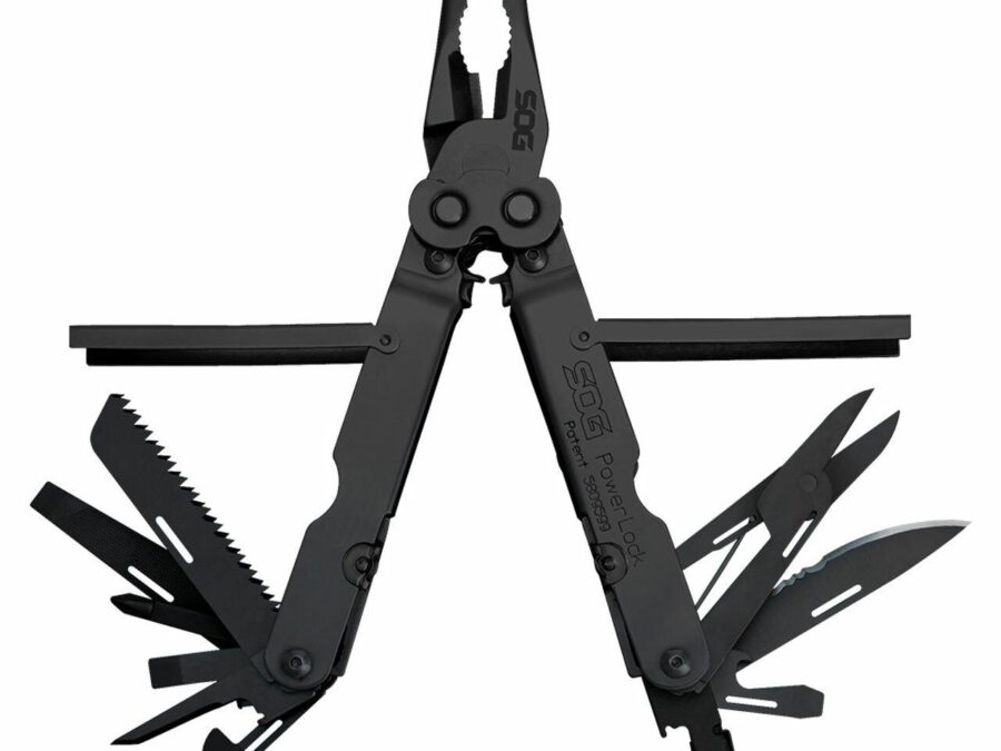 SOG Powerlock Scissors Black Multi-Tool with Nylon Pouch