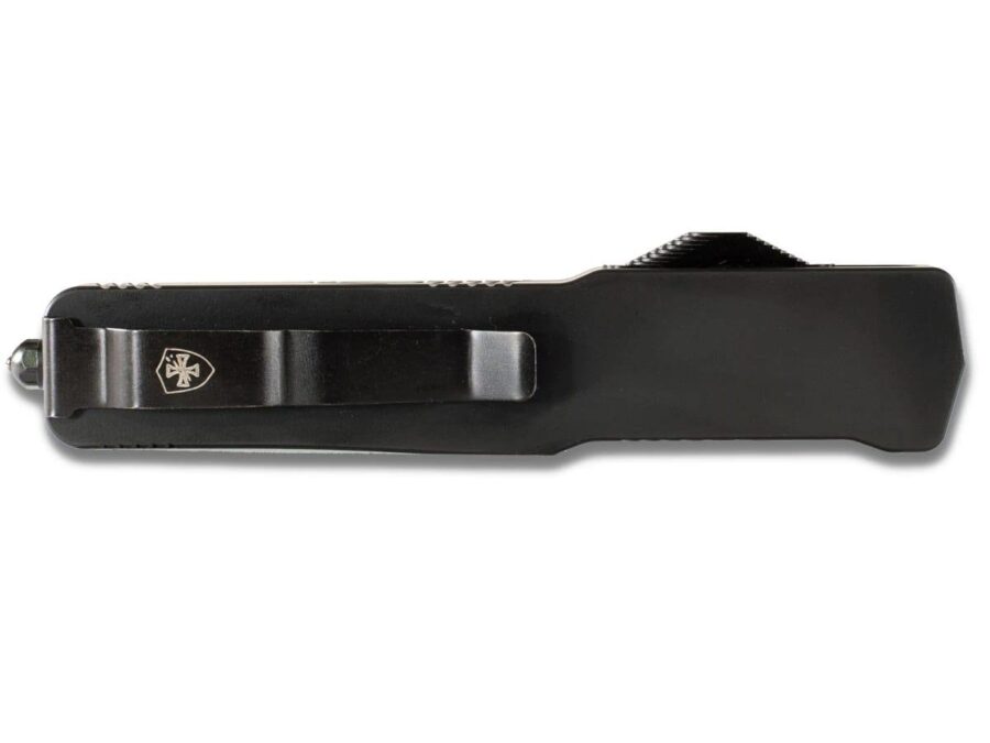 Templar Knives Premium Lightweight Slim Black Rubber Automatic Knife 3 1/4" Drop Point Blade Black