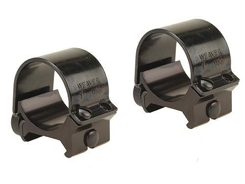 Weaver Detachable Top Mount Aluminum Scope Rings 1" Low - Gloss Black