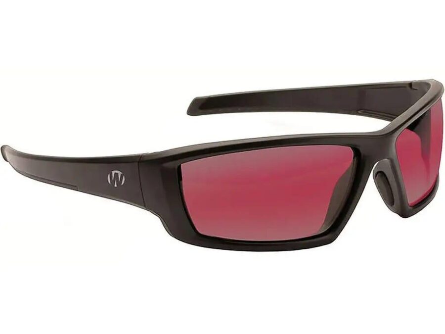 Walker's Vector Full Frame Shooting Glasses Black with Rose Lens with Case